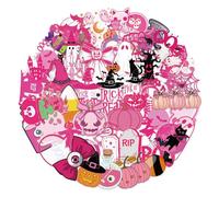 Tkidplw Lot de 50 autocollants d'Halloween en forme d'animal de compagnie pour gadgets, cahiers et multi-surfaces, autocollants réutilisables d'Halloween pour journaux et appareils