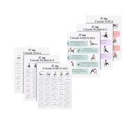 Tkidplw Lot de 6 tableaux d'entraînement pour débutants | Plan de 30 jours avec exercices ciblés pour l'engagement complet du corps et le renforcement des abdominaux, espace minimal