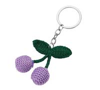 Tkidplw Pendentif en forme de cerises tricotées | Décoration en alliage de fil robuste - Motifs tricotés pour sacs et clés - Utilisation artistique et créative