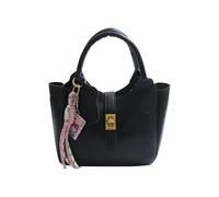 Tkidplw Sac à bandoulière élégant en cuir synthétique avec sangle amovible et grand sac de rangement à bandoulière pour tous les jours essentiels du quotidien Sac seau avec rangement pratique, Noir