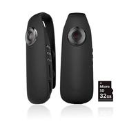 Tkiplay Mini caméra corporelle avec enregistrement vidéo audio, caméra HD 1080p, petite caméra de corps de police, caméra portable à clipser POV avec carte SD 32 Go, détection de mouvement