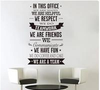 tkjhdlofib Sticker mural Citation Happy Helpful Teamwork Friend Decal Decor Art, noir, 91 cm de haut x 56 cm de large