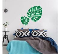 tkjhdlofib Sticker mural pour décoration de salon, feuilles, art mural, noir, 100 x 90 cm