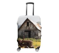 TKJMCSW Ancienne housse de bagage en bois pour tracteur de grange approuvée par la TSA - Housses élastiques et lavables anti-rayures pour valises de 48 à 76,2 cm (), blanc, S