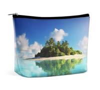 TKJMCSW Belle trousse de maquillage île dans la mer pour femme - Grande capacité - Organiseur de maquillage portable - Sac de voyage pour le voyage et le travail - Taille unique, Style :, Taille