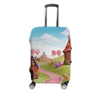 TKJMCSW Candy Land - Housse de bagage approuvée par la TSA pour valise, élastique, lavable, anti-rayures, housse de protection pour valises de 48 à 76,2 cm, Blanc, L