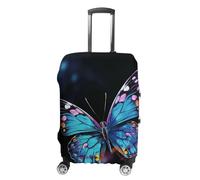 TKJMCSW Charmante housse de bagage papillon approuvée par la TSA pour valise, housse élastique lavable, anti-rayures, housse de protection pour valises de 48 à 76,2 cm (), Blanc, S