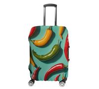 TKJMCSW Chili Pepper - Housse de bagage approuvée par la TSA pour bagages, élastique, lavable, anti-rayures, housse de protection pour bagages de voyage de 48 à 76,2 cm (), blanc, S