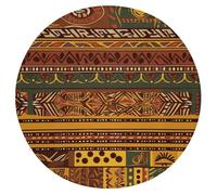 TKJMCSW Coussin de chaise en mousse à mémoire de forme avec motifs nationaux africains - Antidérapants - Coussins de chaise d'extérieur avec housses amovibles - Coussins ronds de chaise de cuisine