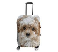 TKJMCSW Dog in Snow Housse de bagage approuvée par la TSA - Élastique et lavable - Anti-rayures - Convient aux valises de 48 à 76,2 cm, Blanc, S