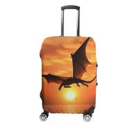 TKJMCSW Flying Dragon Housse de bagage approuvée par la TSA - Élastique et lavable - Anti-rayures - Pour valises de 48 à 76,2 cm, blanc, M