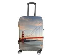 TKJMCSW Golden Gate Bridge - Housse de bagage approuvée par la TSA pour bagages, élastique, lavable, anti-rayures, housse de protection pour valises de 48 à 76,2 cm (), Blanc, L