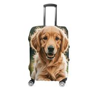 TKJMCSW Golden Retrievers - Housse de bagage approuvée par la TSA pour bagages, élastique, lavable, anti-rayures, housse de protection pour valises de 48 à 76,2 cm (), blanc, L