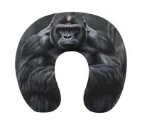 TKJMCSW Gorilla on the Ground Oreiller de voyage en mousse à mémoire de forme pour le cou et la tête
