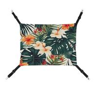 TKJMCSW Hamac hawaïen pour chat avec fleurs de palmier et feuilles de palmier, hamac pour cage à rat, furet, hamac pour chat de grande taille à suspendre