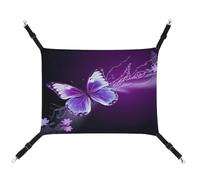 TKJMCSW Hamac pour chat avec papillons violets - Hamac pour cage à rats - Hamac pour furet - Hamac pour chat de grande taille - Hamac à suspendre pour chat - Hamac pour chat - Hamac pour chinchilla,