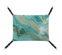 TKJMCSW Hamac pour chat en marbre bleu sarcelle et doré pour cage à rat, furet - Hamac pour chat de grande taille - Hamac à suspendre pour chat - Hamac pour chat - Hamac pour chinchilla, hamac pour