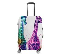 TKJMCSW Housse de bagage à deux girafes approuvée par la TSA - Élastique et lavable - Anti-rayures - Pour valises de 48 à 76 cm, Blanc, XL