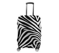 TKJMCSW Housse de bagage à imprimé zèbre approuvée par la TSA - Housse de protection élastique et lavable - Anti-rayures - Convient aux valises de 48 à 76,2 cm, blanc, L