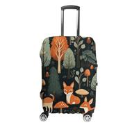TKJMCSW Housse de bagage à motif animaux de la forêt approuvée par la TSA - Élastique et lavable - Anti-rayures - Protection pour valises de 48 à 76 cm, Blanc, XL