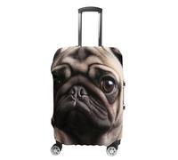 TKJMCSW Housse de bagage à motif carlin, approuvée par la TSA - Élastique et lavable - Anti-rayures - Convient aux valises de 48 à 76,2 cm, Blanc, S