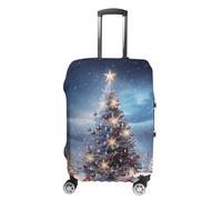 TKJMCSW Housse de bagage à motif d'arbre de Noël, approuvée par la TSA - Élastique et lavable - Anti-rayures - Pour valises de 48 à 76,2 cm, Blanc, M