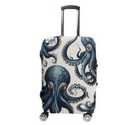 TKJMCSW Housse de bagage à motif de pieuvre approuvée par la TSA - Élastique et lavable - Anti-rayures - Pour valises de 48 à 76 cm, blanc, XL