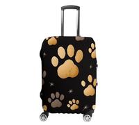 TKJMCSW Housse de bagage à motif empreintes de pattes de chien, approuvée par la TSA - Housse élastique lavable et anti-rayures pour valises de 48 à 76,2 cm, Blanc, XL