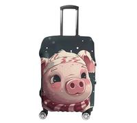 TKJMCSW Housse de bagage à motif sapin de Noël approuvée par la TSA - Élastique et lavable - Anti-rayures - Pour valises de 48 à 76,2 cm, Blanc, M