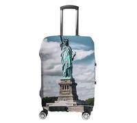 TKJMCSW Housse de bagage à motif Statue de la Liberté à New York - Approuvée par la TSA - Élastique et lavable - Anti-rayures - Convient aux valises de 48 à 76,2 cm, Blanc, S