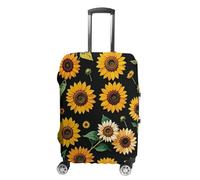 TKJMCSW Housse de bagage à motif tournesol - Approuvée par la TSA - Élastique et lavable - Anti-rayures - Pour valises de 48 à 76,2 cm, Blanc, M