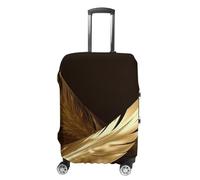 TKJMCSW Housse de bagage à plumes dorées approuvée par la TSA - Élastique et lavable - Anti-rayures - Protection pour bagages de voyage - Convient aux valises de 48 à 76,2 cm, blanc, L