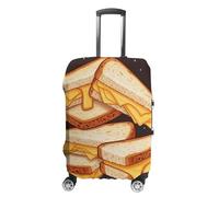TKJMCSW Housse de bagage à sandwich au fromage, approuvée par la TSA - Housse de protection élastique lavable et anti-rayures pour bagages de voyage de 48 à 76,2 cm (), Blanc, M