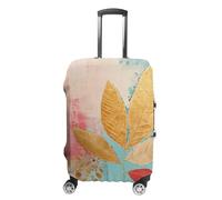 TKJMCSW Housse de bagage avec feuilles de pêche, approuvée par la TSA - Élastique et lavable - Anti-rayures - Pour valises de 48 à 76,2 cm, Blanc, M