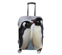 TKJMCSW Housse de bagage avec inscription « I Love Penguins » - Approuvée par la TSA - Élastique et lavable - Anti-rayures - Convient aux valises de 48 à 76,2 cm, Blanc, S