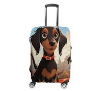TKJMCSW Housse de bagage avec motif teckel I Love My Dog - Approuvée par la TSA - Élastique et lavable - Anti-rayures - Convient aux valises de 48 à 76,2 cm, Blanc, S