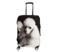 TKJMCSW Housse de bagage caniche française approuvée par la TSA - Élastique et lavable - Anti-rayures - Housse de protection pour valises de 48 à 76,2 cm, Blanc, XL