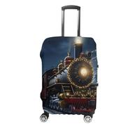 TKJMCSW Housse de bagage de train de Noël approuvée par la TSA - Élastique et lavable - Anti-rayures - Pour valises de 48 à 76,2 cm, blanc, XL