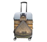 TKJMCSW Housse de bagage du musée du Louvre à Paris, approuvée par la TSA - Housses élastiques et lavables anti-rayures pour valises de 48 à 76,2 cm (), Blanc, L