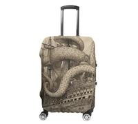TKJMCSW Housse de bagage en forme de pieuvre pirate à voile, approuvée par la TSA - Élastique et lavable - Anti-rayures - Convient aux valises de 48 à 76,2 cm, blanc, M