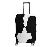 TKJMCSW Housse de bagage en forme de silhouette de visage de couple, approuvée par la TSA - Housses élastiques et lavables - Housse de protection anti-rayures pour bagages de voyage - Convient aux