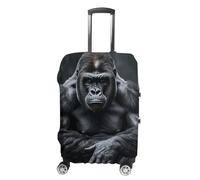 TKJMCSW Housse de bagage Gorilla noire approuvée par la TSA - Élastique et lavable - Anti-rayures - Convient aux valises de 48 à 76,2 cm, Blanc, S