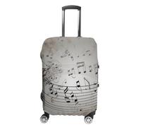 TKJMCSW Housse de bagage murale avec motif notes de musique, approuvée par la TSA - Élastique et lavable - Anti-rayures - Pour valises de 48 à 76,2 cm, Blanc, XL