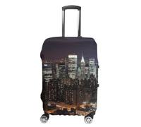TKJMCSW Housse de bagage New York Night approuvée par la TSA - Élastique et lavable - Anti-rayures - Pour valises de 48 à 76,2 cm, blanc, M