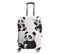 TKJMCSW Housse de bagage panda ludique approuvée par la TSA - Élastique et lavable - Anti-rayures - Pour valises de 48 à 76,2 cm, Blanc, XL