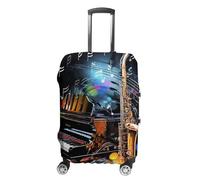 TKJMCSW Housse de bagage pour saxophone et piano - Approuvée par la TSA - Élastique et lavable - Anti-rayures - Pour valises de voyage de 48 à 76,2 cm, Blanc, XL