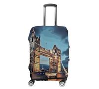 TKJMCSW Housse de bagage Tower Bridge à Londres, approuvée par la TSA, élastique, lavable, anti-rayures, housse de protection pour valises de 48 à 76,2 cm, blanc, XL