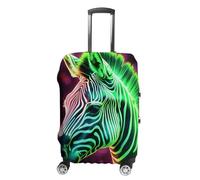 TKJMCSW Housse de bagage zèbre lumineuse approuvée par la TSA - Élastique et lavable - Anti-rayures - Protection pour valises de 48 à 76,2 cm, blanc, L