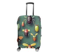 TKJMCSW Insect Atlas Housse de bagage approuvée par la TSA - Élastique et lavable - Anti-rayures - Pour valises de 48 à 76 cm, Blanc, L
