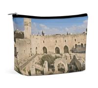 TKJMCSW Israel at The Tower of David Trousse de toilette de voyage imperméable de grande capacité en cuir synthétique pour homme et femme - Jolie trousse de maquillage portable pour articles de